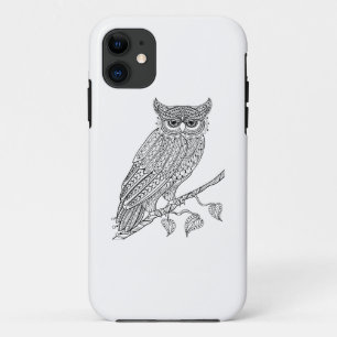 枝に坐っている刺激を受けたな魔法のフクロウ iPhone 11 ケース