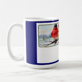 枝に坐っている3羽の小さい鳥 コーヒーマグカップ (左)