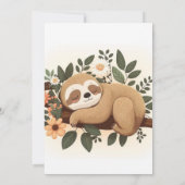 枝に寝そべるナマケモノのキャラクター 招待状 (裏面)