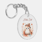 枝に座るかわいい秋のフクロウ|過去記事 キーホルダー (正面左)