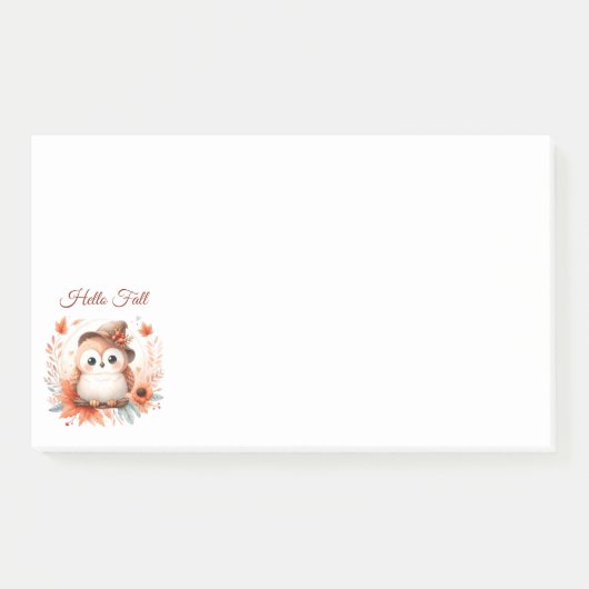 枝に座るかわいい秋のフクロウ|過去記事 ポストイット (正面)