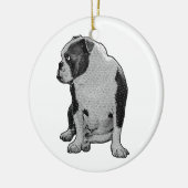 枝に微笑み、繊細な模様 セラミックオーナメント (左)