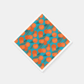 枝に桃があるシームレスなフラットパターン スタンダードカクテルナプキン (角)