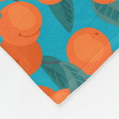 枝に桃があるシームレスなフラットパターン フリースブランケット (角)