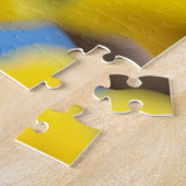 枝に止まった明るい黄色の松の鳥 ジグソーパズル (側面)