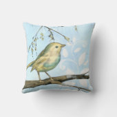 枝に止まった黄色い小鳥 クッション (裏面)