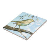 枝に止まった黄色い小鳥 タイル (側面)