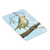 枝に止まった黄色い小鳥 マグネット (右側)