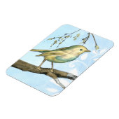 枝に止まった黄色い小鳥 マグネット (左側)