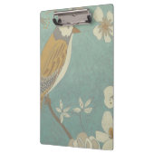 枝に止まった黄色、灰色、ベージュの鳥 クリップボード (左)