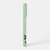 枝に止まるかわいいフクロウの深緑スマホケース iPhone 16ケース (右側面)