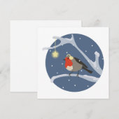 枝に止まるコマドリ シーズンカード (正面/裏面)