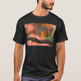 枝に止まるコマドリ Tシャツ