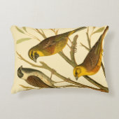 枝に止まる三羽の家畜 アクセントクッション (正面)