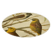 枝に止まる三羽の家畜 カッティングボード (角)