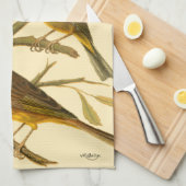 枝に止まる三羽の家畜 キッチンタオル (四つ折り)