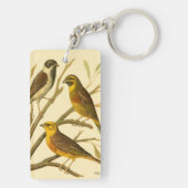 枝に止まる三羽の家畜 キーホルダー (裏面)