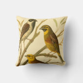 枝に止まる三羽の家畜 クッション (裏面)