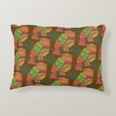 枝に止まる民俗芸術のフクロウの子供たち アクセントクッション (裏面)