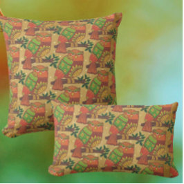 枝に止まる民俗芸術のフクロウの子供用 クッション