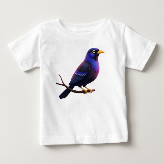 枝に止まる熱帯の鳥 ベビーTシャツ (正面)