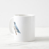 枝に止まる青い鳥のコーヒーマグ コーヒーマグカップ (正面左)