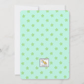 枝に止まる鳩の青い洗礼招待状 招待状 (裏面)