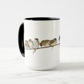 枝に水彩の雀 マグカップ (正面左)