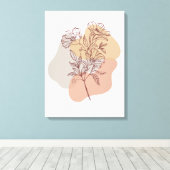 枝に繊細な手描き花 キャンバスプリント (インサイチュ (ウッドフロア))