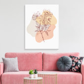 枝に繊細な手描き花 キャンバスプリント (インサイチュ (リビング))