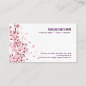 枝に美しい桜の花と落ちるp 名刺 (裏面)