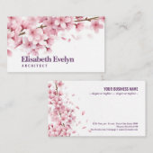 枝に美しい桜の花と落ちるp 名刺 (正面/裏面)