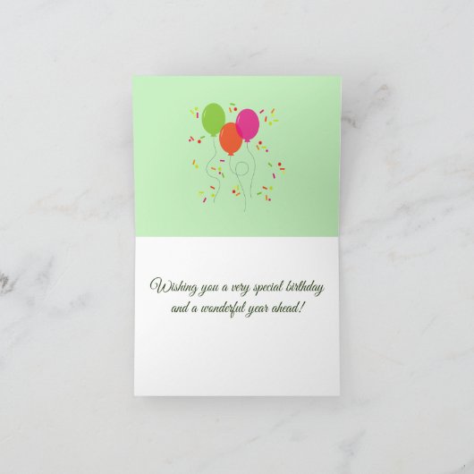 枝に茶色の鳥 カード (内部)