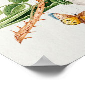 枝に茶色の鳥 ポスター (角)