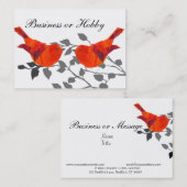 枝に赤い鳥が座っている 名刺 (正面/裏面)