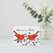 枝に赤い鳥が座っている 名刺 (スタンド正面)