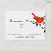 枝に赤い鳥が座っている 名刺 (裏面)