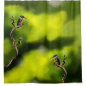 枝に釣り人 シャワーカーテン (正面)