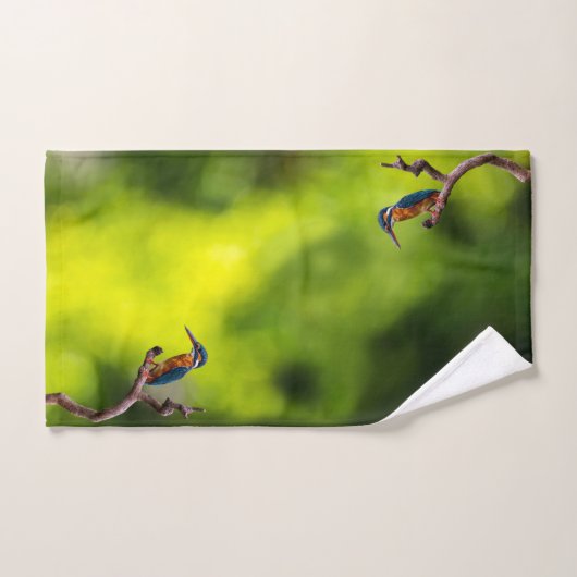 枝に釣り人 バスタオルセット (ハンドタオル)