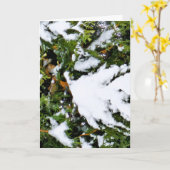 枝に雪が降り積もったホリデーカード カード (黄色い花)