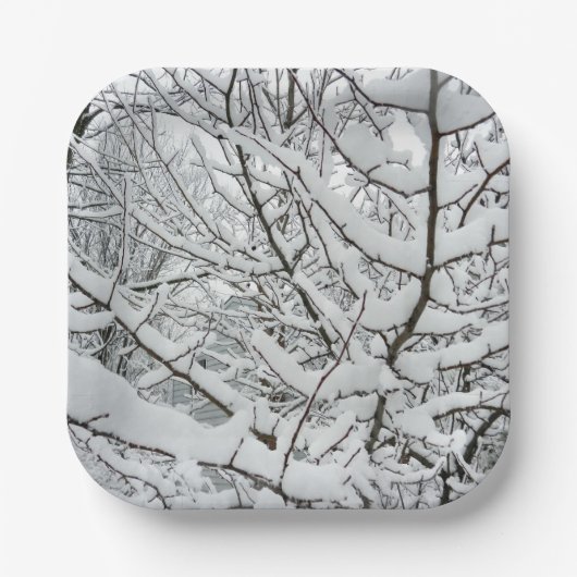 枝に雪が降る ペーパープレート (正面)