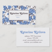 枝に青い花 名刺 (正面/裏面)