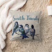 枝に青い鳥たち クッション (ブランケット)