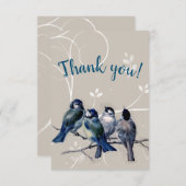 枝に青い鳥たち サンキューカード (正面/裏面)