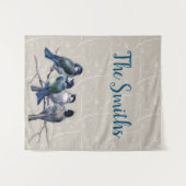 枝に青い鳥たち タペストリー (正面(横))