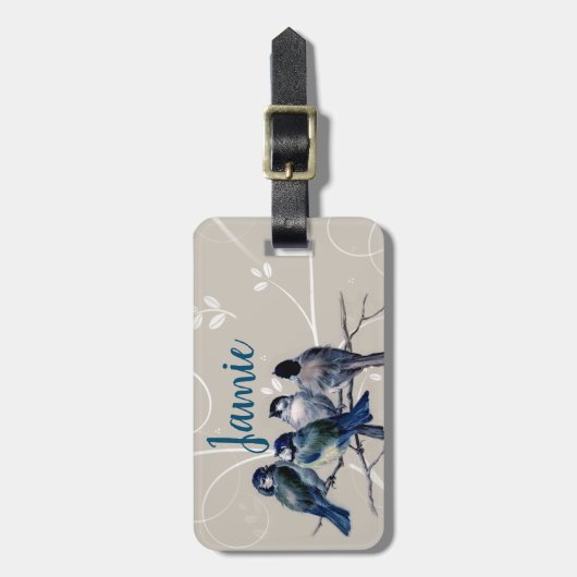 枝に青い鳥たち ラゲッジタグ (正面縦)