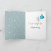 枝に飾ったクリスマスバード カード (内部)