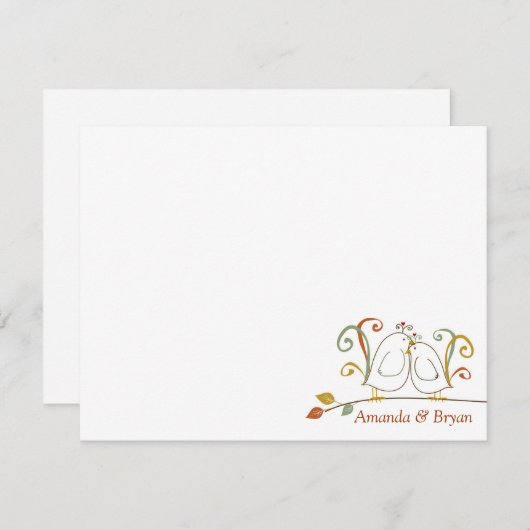 枝に鳥がいる文房具のノート ノートカード (正面/裏面)