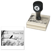 枝に鳥の感謝 ラバースタンプ (押印)