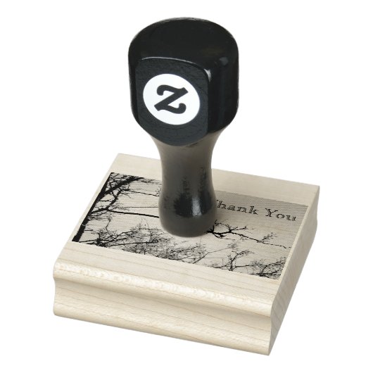 枝に鳥の感謝 ラバースタンプ (スタンプ)